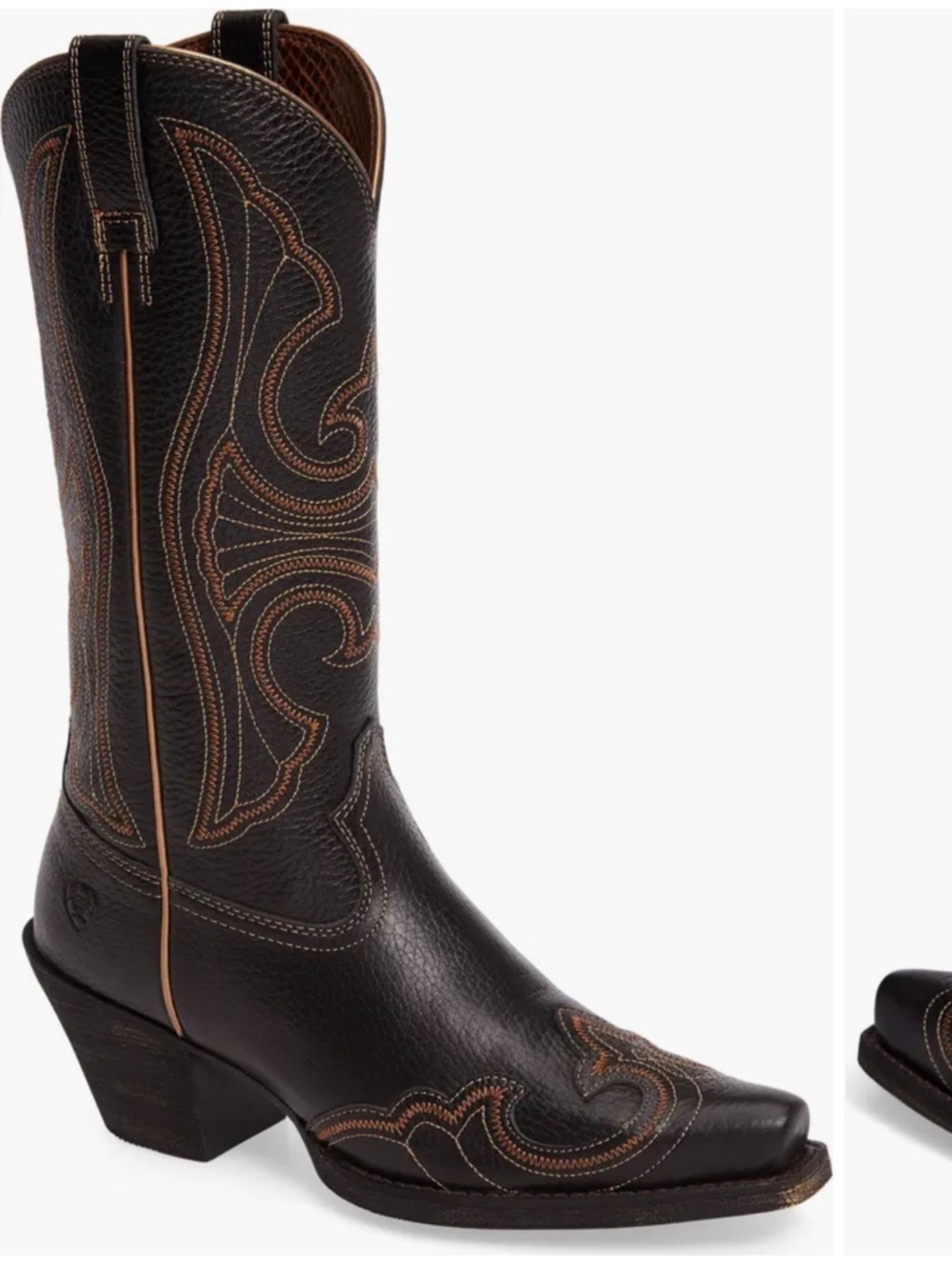 Ariat Black Western Leather Cowboy Boots Size 10